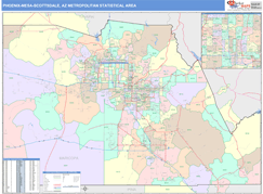 Phoenix-Mesa-Scottsdale Metro Area Digital Map Color Cast Style